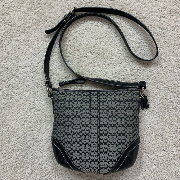 Coach Bags Vintage Y2k Coach Mini Signature C Black Jacquard Cross